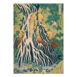 Plakat samoprzylepny Hokusai Katsushika "Pilgrims at Kirifuri Waterfall on Mount Kurokami in Shimotsuke Province"