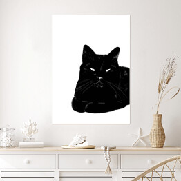 Plakat Zrelaksowany czarny kot