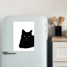 Magnes dekoracyjny Zrelaksowany czarny kot