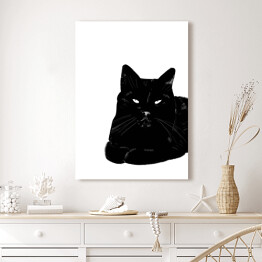 Obraz na płótnie Zrelaksowany czarny kot