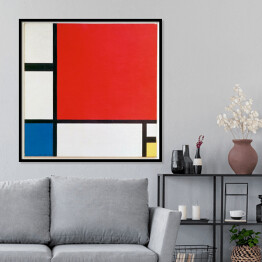 Plakat w ramie Piet Mondrian "Kompozycja II w czerwieni, błękicie i żółci" - reprodukcja