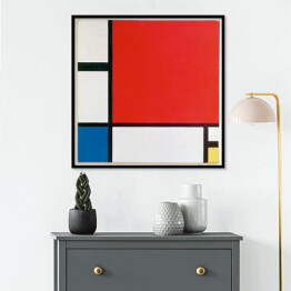 Plakat w ramie Piet Mondrian "Kompozycja II w czerwieni, błękicie i żółci" - reprodukcja
