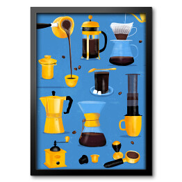 Obraz w ramie Różne sposoby parzenia kawy 