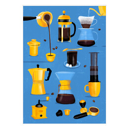 Plakat samoprzylepny Różne sposoby parzenia kawy 