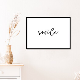 Plakat w ramie "Smile" - typografia