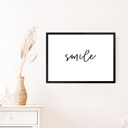 Obraz w ramie "Smile" - typografia