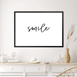 Obraz w ramie "Smile" - typografia