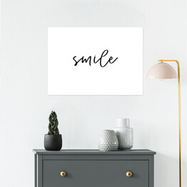 Plakat samoprzylepny "Smile" - typografia