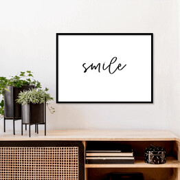 Plakat w ramie "Smile" - typografia