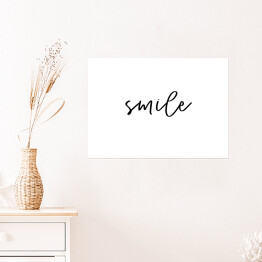 Plakat samoprzylepny "Smile" - typografia