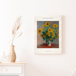Obraz klasyczny Claude Monet "Bukiet słoneczników" - reprodukcja z napisem. Plakat z passe partout