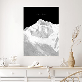 Plakat samoprzylepny Kangchenjunga - minimalistyczne szczyty górskie