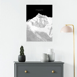 Plakat samoprzylepny Kangchenjunga - minimalistyczne szczyty górskie