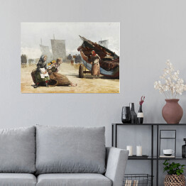 Plakat Winslow Homer. Scena plażowa, Cullercoats. Reprodukcja