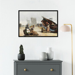 Plakat w ramie Winslow Homer. Scena plażowa, Cullercoats. Reprodukcja
