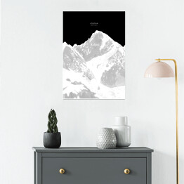 Plakat samoprzylepny Lhotse - minimalistyczne szczyty górskie