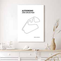 Obraz na płótnie Autodromo Jose Carlos Pace - Tory wyścigowe Formuły 1 - białe tło