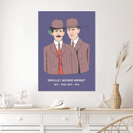 Plakat Orville i Wilbur Wright - znani naukowcy - ilustracja
