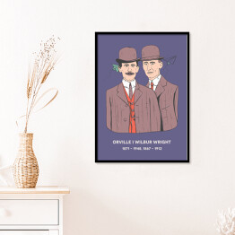 Plakat w ramie Orville i Wilbur Wright - znani naukowcy - ilustracja
