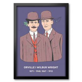 Obraz w ramie Orville i Wilbur Wright - znani naukowcy - ilustracja