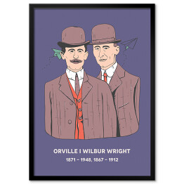 Plakat w ramie Orville i Wilbur Wright - znani naukowcy - ilustracja