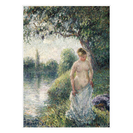 Plakat samoprzylepny Camille Pissarro Kąpiel. Reprodukcja