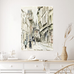 Plakat samoprzylepny Camille Pissarro Ulica Damiette, Rouen. Reprodukcja