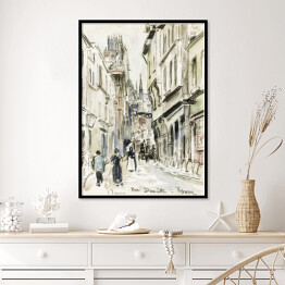 Plakat w ramie Camille Pissarro Ulica Damiette, Rouen. Reprodukcja