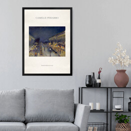 Obraz w ramie Camille Pissarro "Boulevard Montmartre nocą" - reprodukcja z napisem. Plakat z passe partout