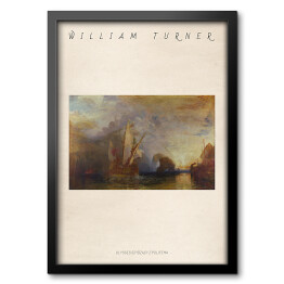 Obraz w ramie William Turner "Ulysses szydzący z Polyphemusa" - reprodukcja z napisem. Plakat z passe partout