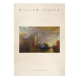 Plakat samoprzylepny William Turner "Ulysses szydzący z Polyphemusa" - reprodukcja z napisem. Plakat z passe partout