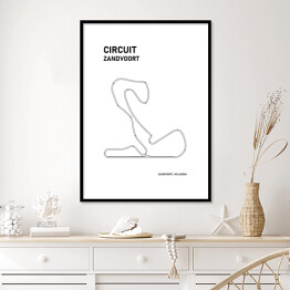 Plakat w ramie Circuit Zandvoort - Tory wyścigowe Formuły 1 - białe tło