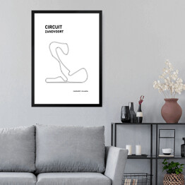 Obraz w ramie Circuit Zandvoort - Tory wyścigowe Formuły 1 - białe tło