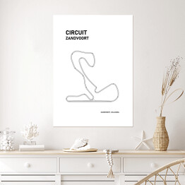 Plakat Circuit Zandvoort - Tory wyścigowe Formuły 1 - białe tło