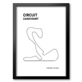 Obraz w ramie Circuit Zandvoort - Tory wyścigowe Formuły 1 - białe tło