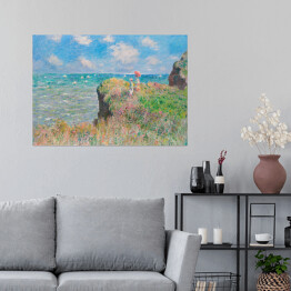 Plakat samoprzylepny Claude Monet Spacer na klifie w Pourville Reprodukcja obrazu