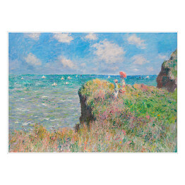 Plakat samoprzylepny Claude Monet Spacer na klifie w Pourville Reprodukcja obrazu