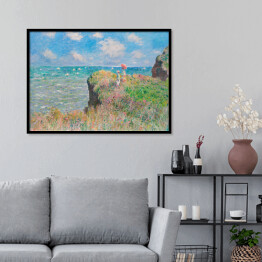 Plakat w ramie Claude Monet Spacer na klifie w Pourville Reprodukcja obrazu