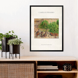 Obraz w ramie Camille Pissarro "Plac przy Teatrze Francuskim wiosną" - reprodukcja z napisem. Plakat z passe partout