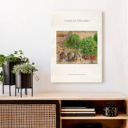 Obraz na płótnie Camille Pissarro "Plac przy Teatrze Francuskim wiosną" - reprodukcja z napisem. Plakat z passe partout