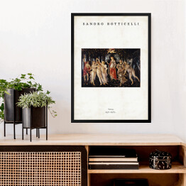 Obraz w ramie Sandro Botticelli "Wiosna" - reprodukcja z napisem. Plakat z passe partout