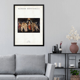 Obraz w ramie Sandro Botticelli "Wiosna" - reprodukcja z napisem. Plakat z passe partout