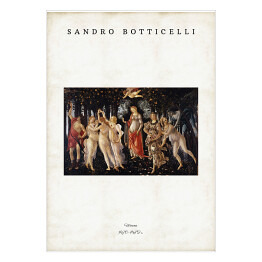Plakat Sandro Botticelli "Wiosna" - reprodukcja z napisem. Plakat z passe partout