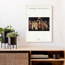 Obraz na płótnie Sandro Botticelli "Wiosna" - reprodukcja z napisem. Plakat z passe partout