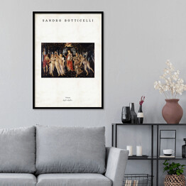Plakat w ramie Sandro Botticelli "Wiosna" - reprodukcja z napisem. Plakat z passe partout