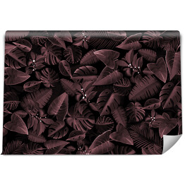 Fototapeta winylowa zmywalna Gęsta dżungla - chłodny odcień bordo