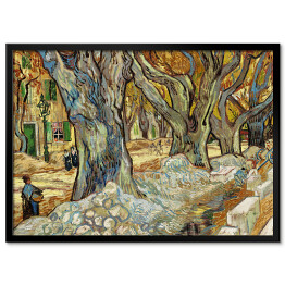 Plakat w ramie Vincent van Gogh "The Large Plane Trees (Road Menders at Saint Remy)" - reprodukcja
