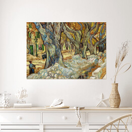 Plakat samoprzylepny Vincent van Gogh "The Large Plane Trees (Road Menders at Saint Remy)" - reprodukcja