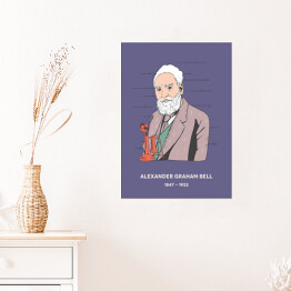 Plakat Alexander Graham Bell - znani naukowcy - ilustracja