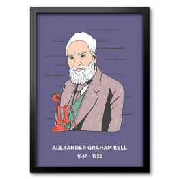 Obraz w ramie Alexander Graham Bell - znani naukowcy - ilustracja